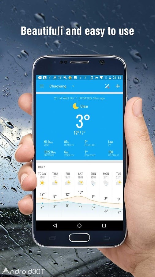 دانلود Amber Weather 4.7.1 – پیش بینی وضعیت آب و هوا اندروید