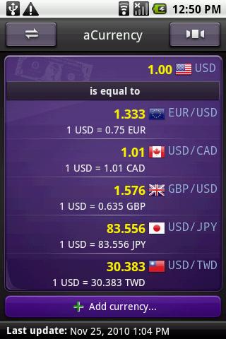 دانلود aCurrency Pro exchange rate 5.42 – برنامه نرخ ارز اندروید