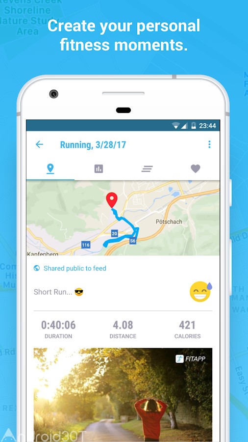 دانلود FITAPP Running Walking Fitness 5.0.12 – برنامه جی پی اس سلامتی اندروید