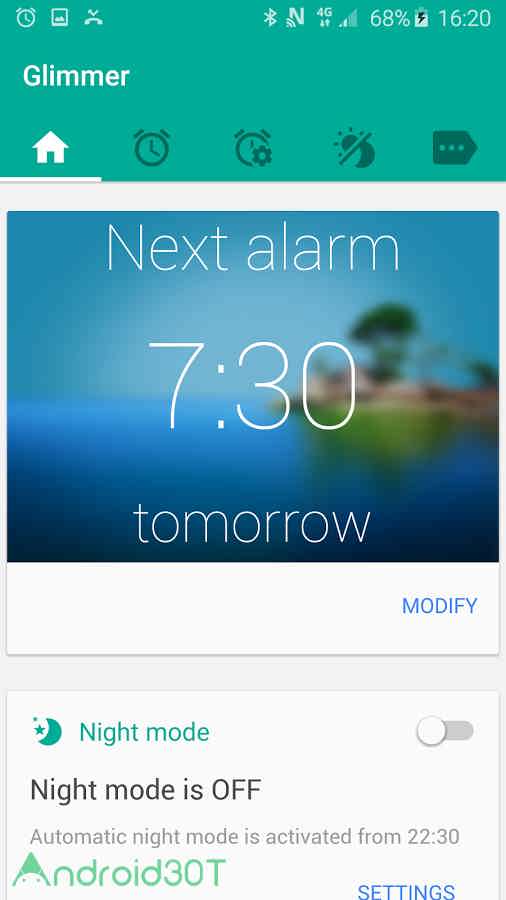 دانلود Glimmer (luminous alarm clock) Full 2.0.32 – آلارم هوشمند و حرفه ای اندروید