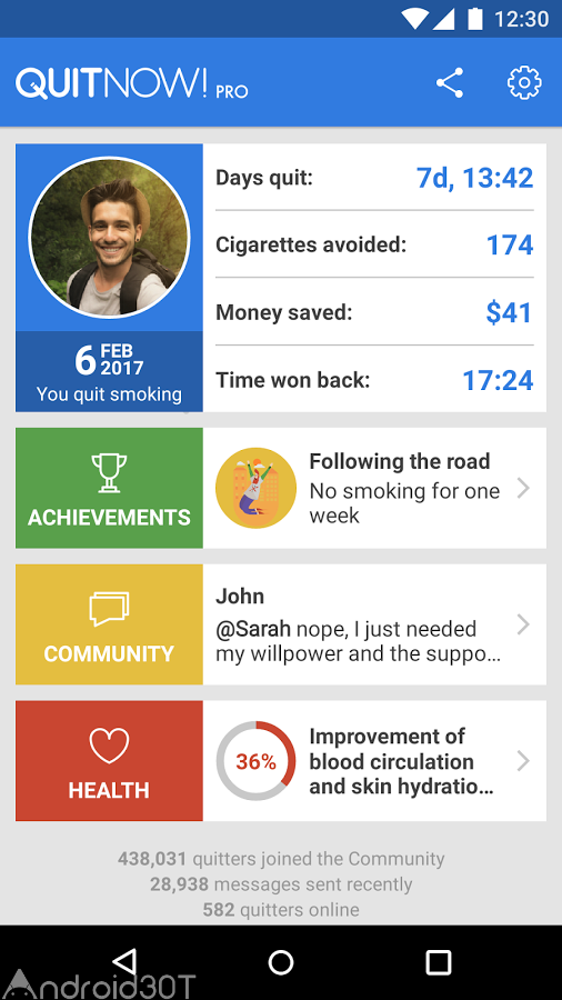 دانلود QuitNow PRO – Stop smoking 6.16.3 – برنامه پزشکی ترک سیگار اندروید