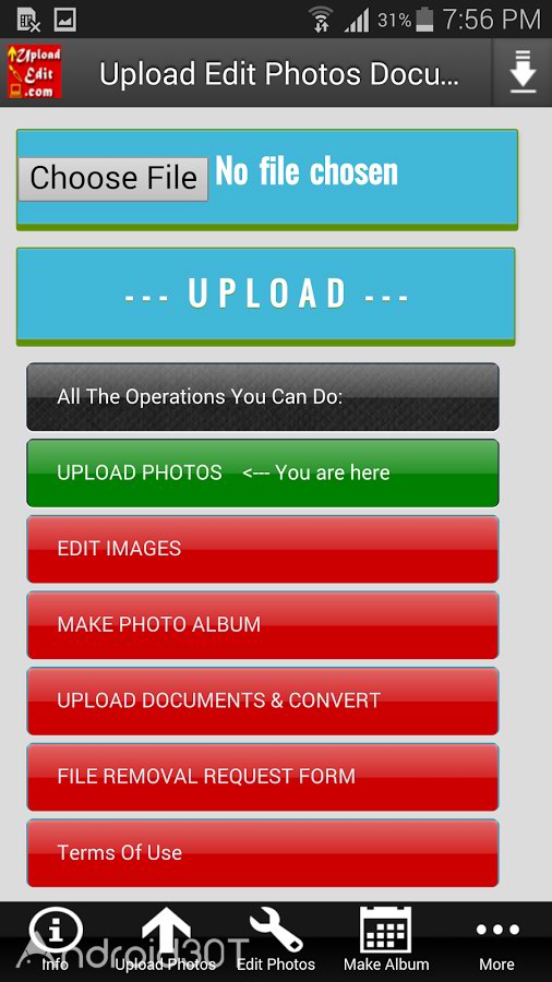 دانلود Upload Edit Photos & Documents 2.0 – برنامه آپلود سنتر اندروید