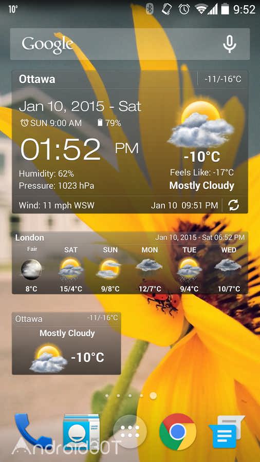 دانلود Weather & Clock Widget Ad Free 6.5.1.3 – برنامه هواشناسی اندروید