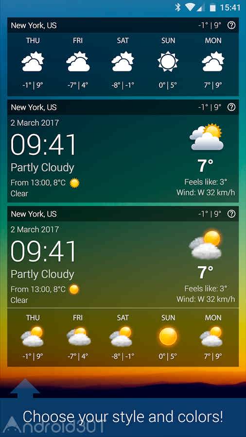 دانلود Weather XL PRO 1.5.2.5 – بهترین برنامه هواشناسی ایران و جهان اندروید