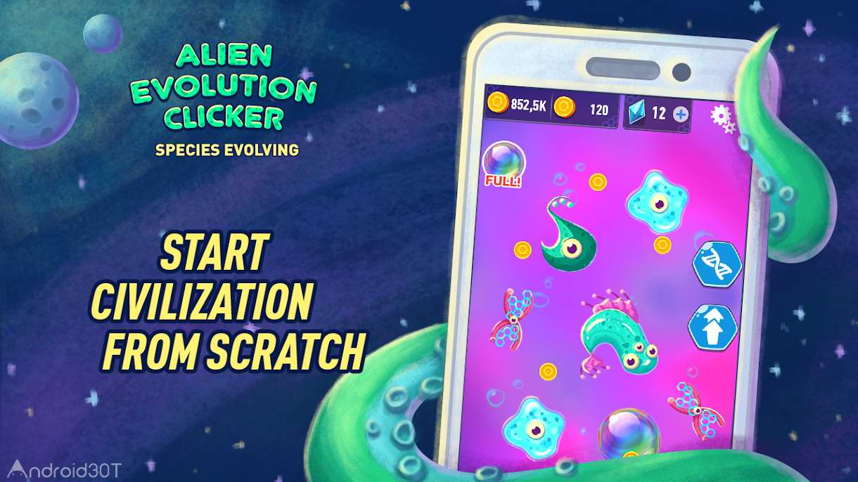 دانلود Alien Evolution Clicker: Species Evolving 1.0.19 – بازی سرگرم کننده اندروید