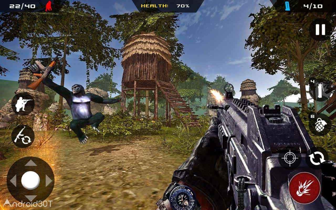 دانلود Apes Hunter – Jungle Survival 1.1.3 – بازی اکشن شکارچی میمون اندروید