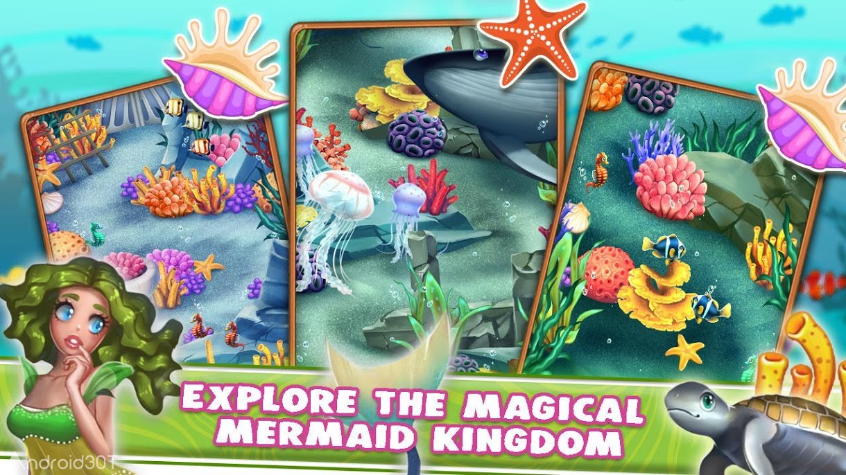 دانلود Mermaid Kingdom Quest 1.42 – بازی پازلی پری دریایی اندروید