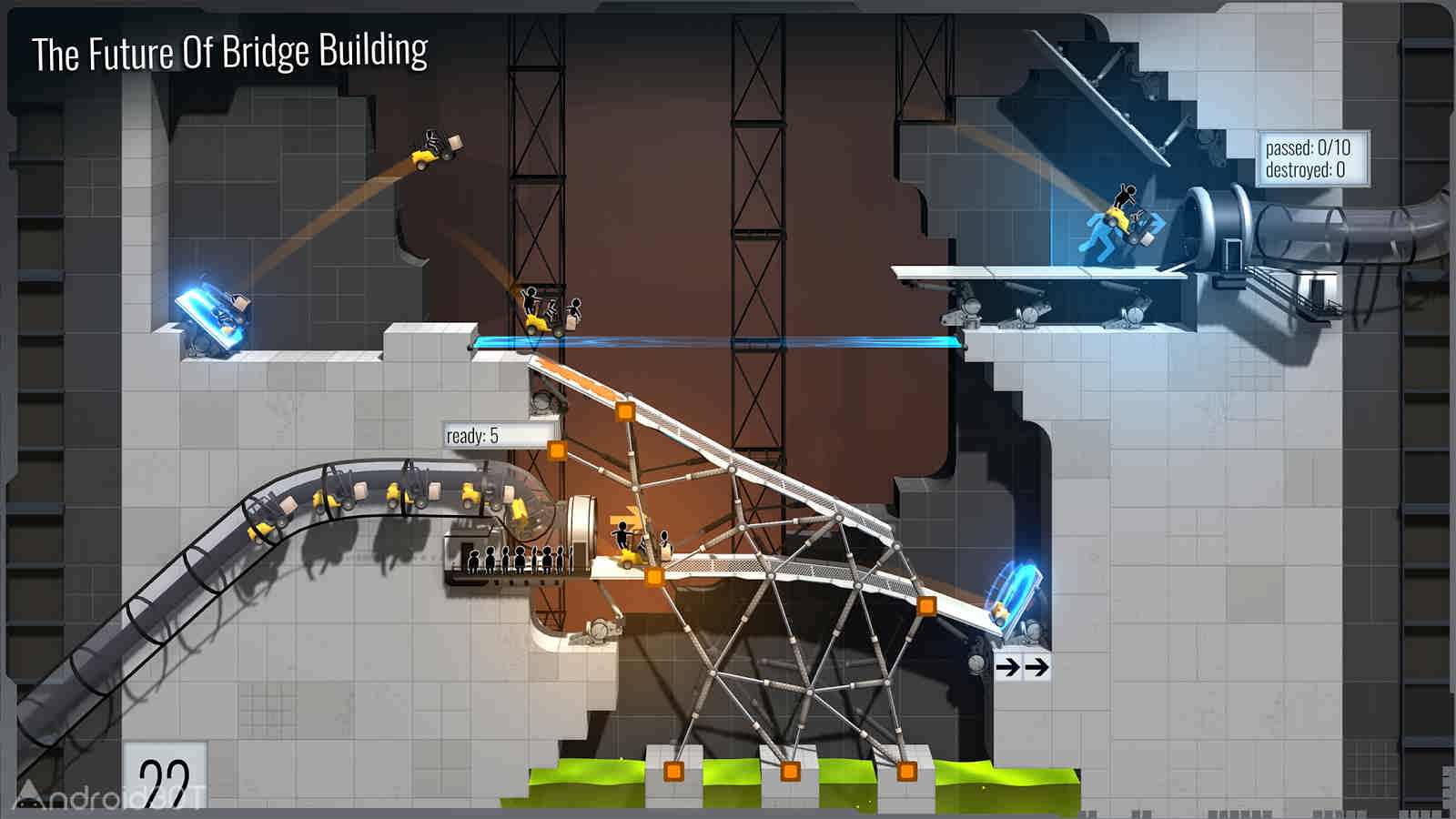 دانلود Bridge Constructor Portal 5.2 – بازی فکری پل سازی اندروید
