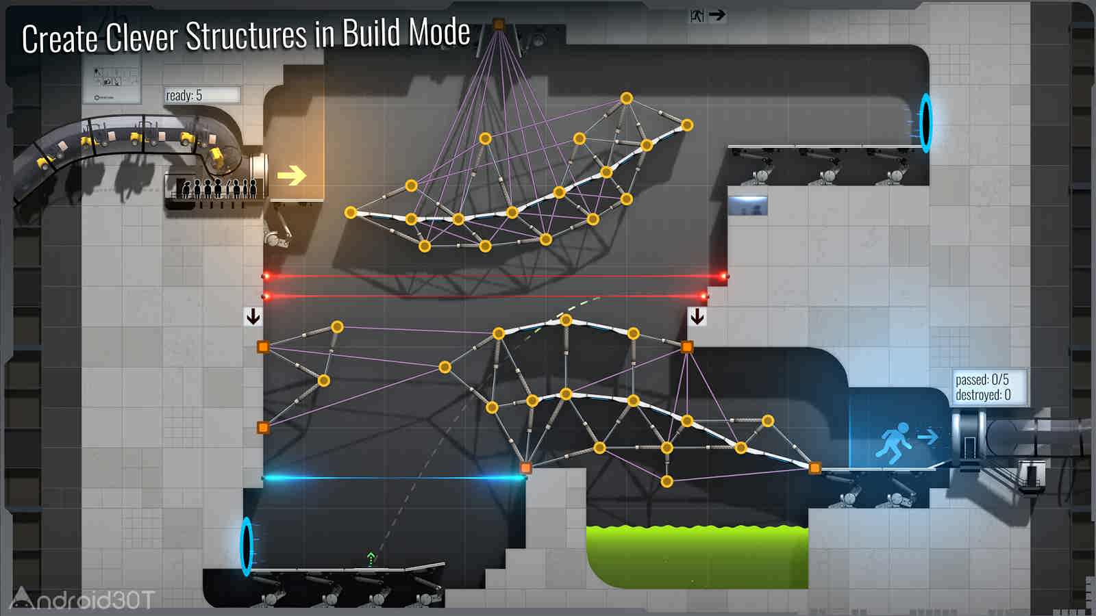 دانلود Bridge Constructor Portal 5.2 – بازی فکری پل سازی اندروید