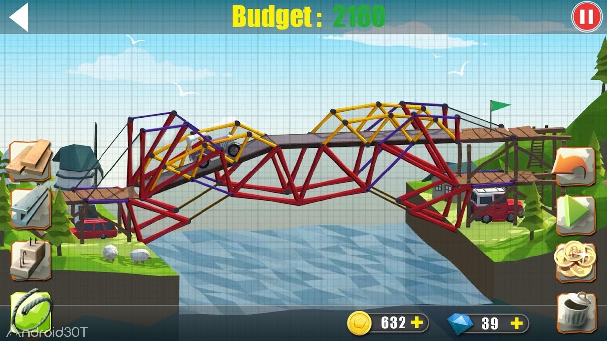 دانلود Elite Bridge Builder- Mobile Fun Construction Game 1.1.3 – بازی جالب پل سازی برای اندروید