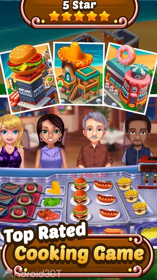 دانلود Food Court Fever: Hamburger 3 v2.7.3 – بازی بدون دیتای سرآشپزی اندروید