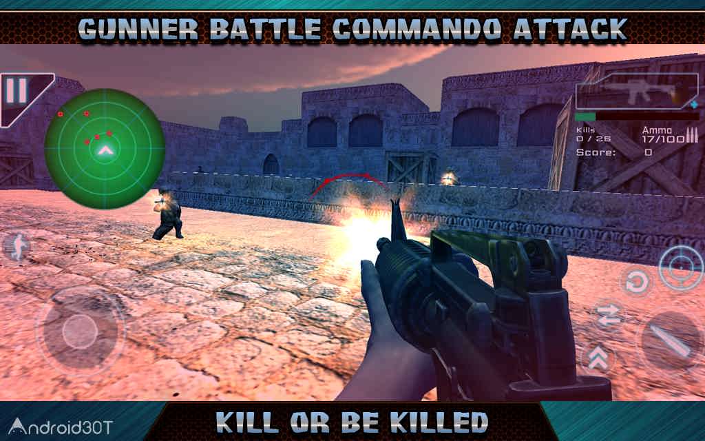 دانلود Gunner Battle Commando Attack 5.58 – بازی تفنگی بدون دیتا برای اندروید