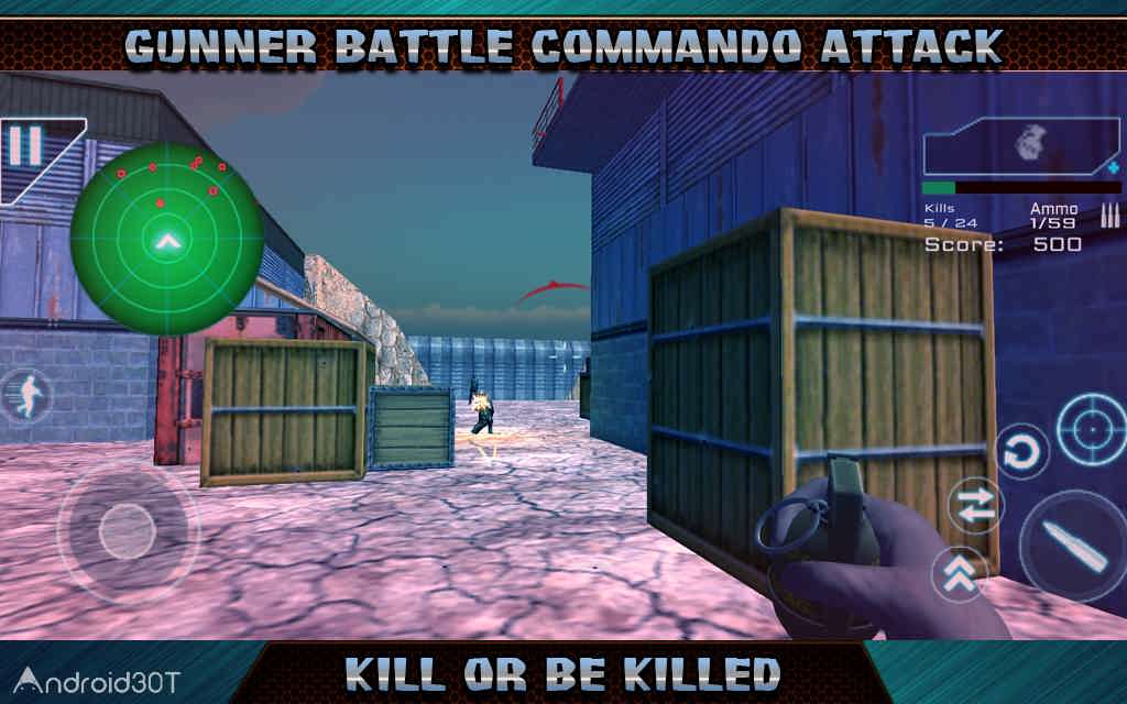 دانلود Gunner Battle Commando Attack 5.58 – بازی تفنگی بدون دیتا برای اندروید