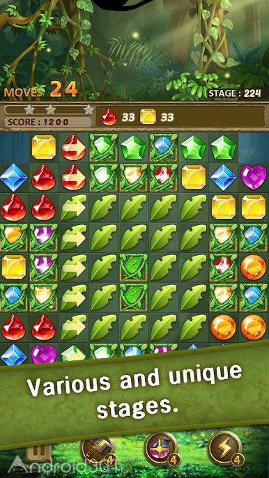 دانلود Jewels Jungle : Match 3 Puzzle 1.3.2 – بازی فکری جواهرات رنگارنگ اندروید