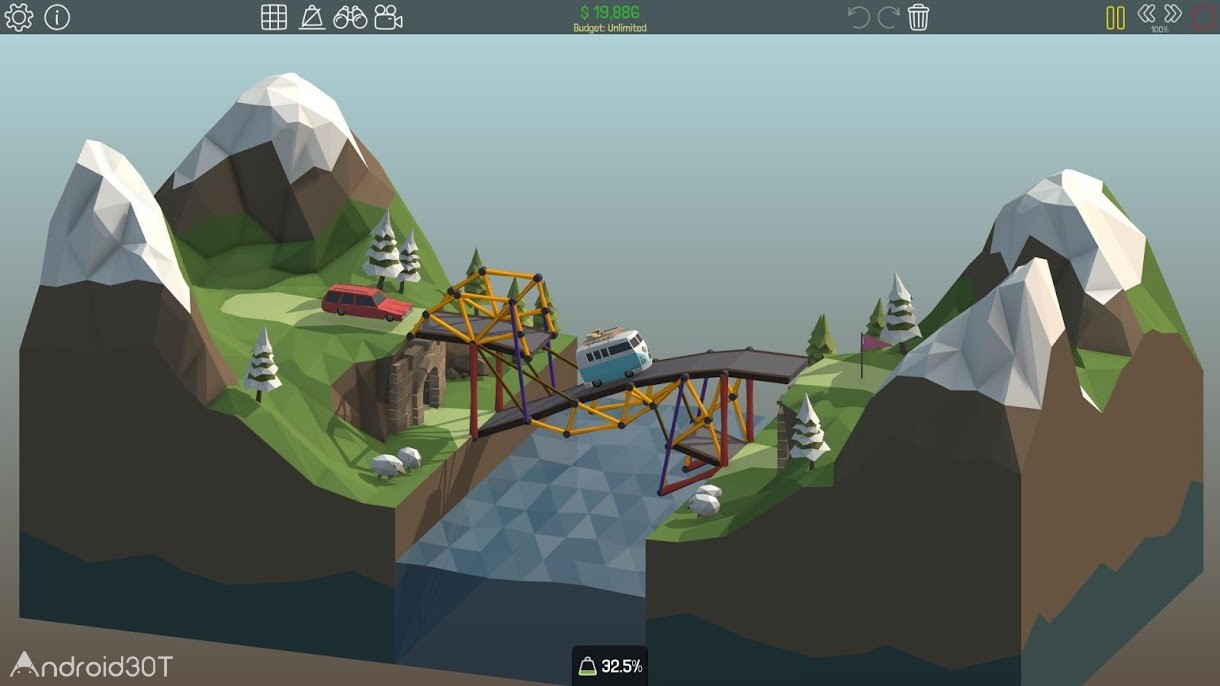 دانلود Poly Bridge 1.2.2 – بازی فکری ساخت و ساز پل برای اندروید