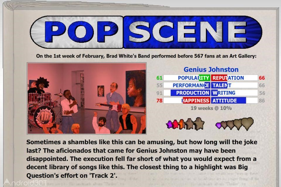 دانلود Popscene (Music Industry Sim) 1.13 – بازی شبیه ساز موسیقی برای اندروید