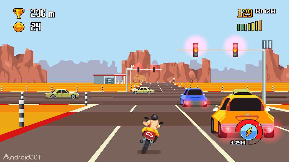 دانلود Retro Highway 1.1.0 – بازی نوستالوژیک موتور سواری برای اندروید