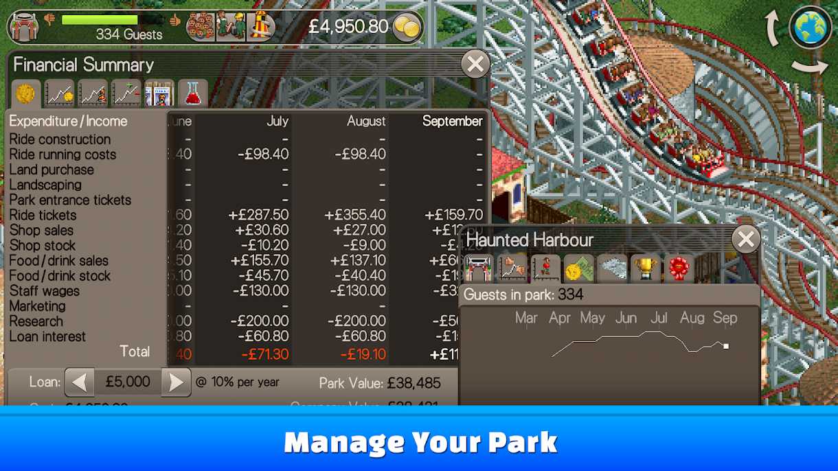 دانلود 1.0.0.1903060 RollerCoaster Tycoon Classic – بازی جذاب ساخت شهر بازی اندروید