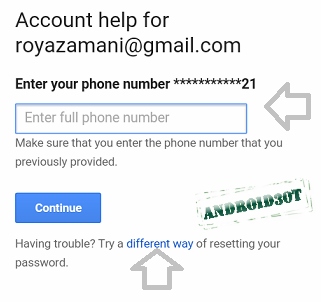 آموزش کامل بازیابی رمز عبور جیمیل در اندروید + تصاویر