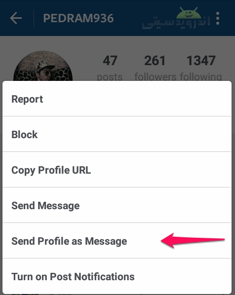 روش ارسال پروفایل برای سایر دوستان در اینستاگرام + تصاویر