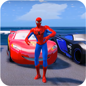 دانلود Superheroes Car Stunt Racing Games 1.0 – بازی هیجان انگیز مک کویین اندروید